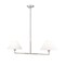 Z-Lite Leila Chandelier, 2-Light, 12 In.W x 42 In.L x 9.5 In.H, Brushed Nickel/White Linen 744-42L-BN - alternate 4